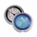 Flip Open Travel Alarm Clock w/ Translucent Blue Lid
